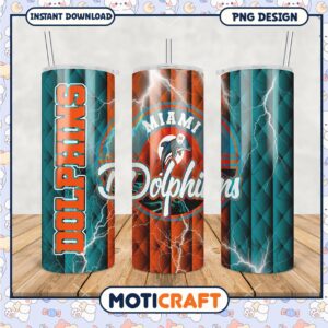 Miami Dolphins Tumbler PNG Design, Perfect for Sports Fans