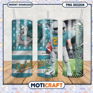 Miami Dolphins tumbler PNG design, perfect for fans and gifts