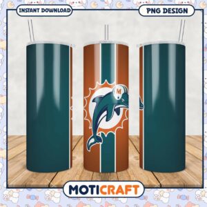 Miami Dolphins tumbler design, show your team spirit daily