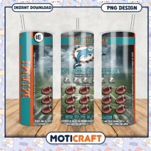 Miami Dolphins Tumbler Design, Perfect for Game Day Fun