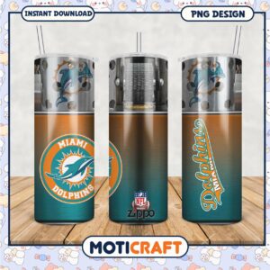 Miami Dolphins Tumbler Design, Perfect for NFL Fans and Gifts