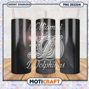 Miami Dolphins tumbler design, perfect for fans and collectors