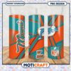 Miami Dolphins tumbler design for fans, vibrant color scheme included