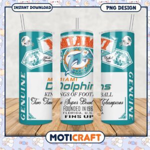 Miami Dolphins Tumbler Cup Design, Perfect for Fans and Collectors