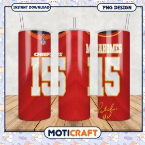 Mahomes Kansas City Chiefs Tumbler, perfect for fans and gifts