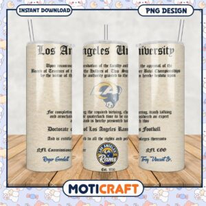 Los Angeles University tumbler design for NFL fans, unique gift idea
