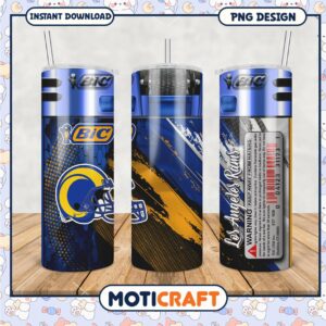 Los Angeles Rams tumbler with team colors, perfect for fans and collectors