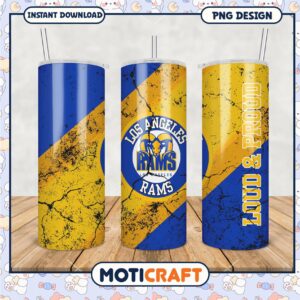 Los Angeles Rams tumbler PNG design for fans, stylish and vibrant
