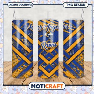 Los Angeles Rams tumbler design, stylish and vibrant colors