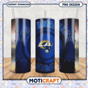 Los Angeles Rams tumbler design, perfect for sports fans everywhere