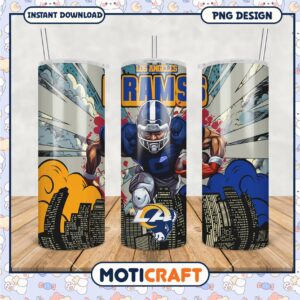 Los Angeles Rams tumbler design, perfect gift for football fans