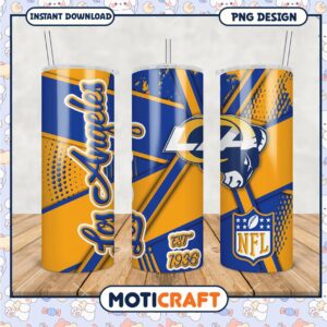 Los Angeles Rams tumbler design for NFL fans, stylish and unique