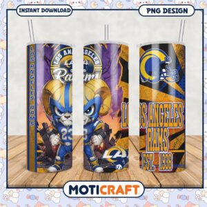Los Angeles Rams tumbler design, perfect for fans and collectors