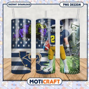 Los Angeles Rams tumbler design for fans, stylish and unique look