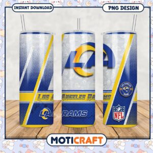 Los Angeles Rams tumbler design for fans, perfect for game day fun