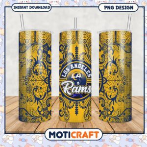 Los Angeles Rams tumbler cup design, perfect for sports fans