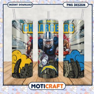 Los Angeles Chargers tumbler PNG design, perfect for fans and gifts