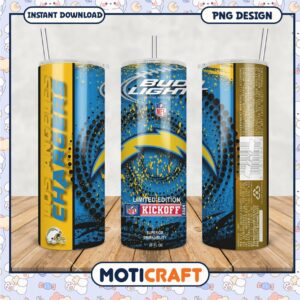 Los Angeles Chargers tumbler for NFL fans, enjoy your drink stylishly