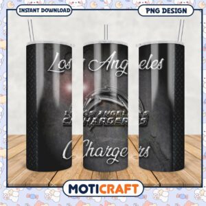 Los Angeles Chargers tumbler design, perfect for game day drinks