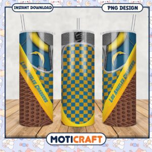 Los Angeles Chargers tumbler design with vibrant colors, perfect for fans