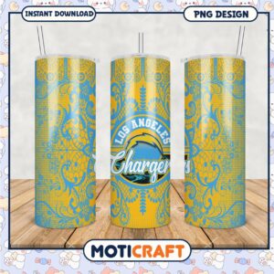 Los Angeles Chargers tumbler design for fans, vibrant colors and patterns