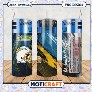 Los Angeles Chargers tumbler cup design, perfect for fans everywhere