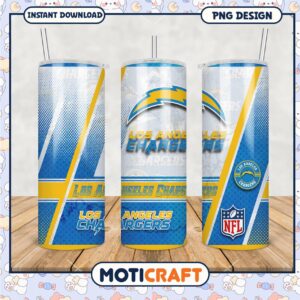 Los Angeles Chargers tumbler cup design is perfect for fans, enjoy your drinks while supporting your team.