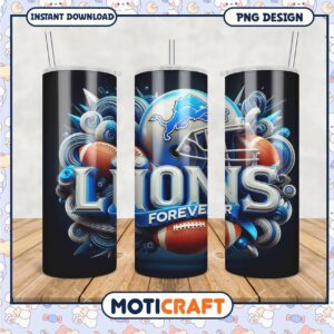 Lions Forever tumbler design is perfect for fans, show your team pride