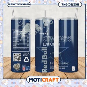 Limited Edition Cowboys Tumbler, Perfect for Energy Drink Lovers