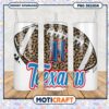 Leopard Print Football Tumbler, Perfect for Game Day Enjoyment