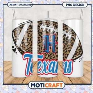 Leopard Print Football Tumbler, Perfect for Game Day Enjoyment