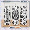 Las Vegas Raiders tumbler with leopard print design, stylish drinkware for fans