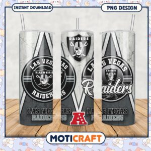 Las Vegas Raiders tumbler design, perfect for game day fans
