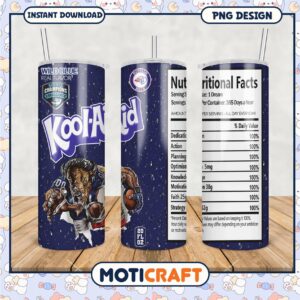 Kool Aid Wild Blue Tumbler PNG, Fun and Unique Design for You