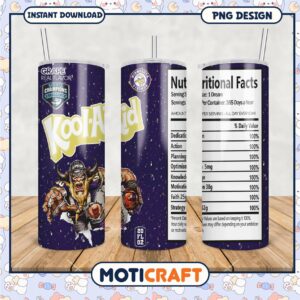 Kool Aid Viking Tumbler with Nutritional Facts, Perfect for Fans