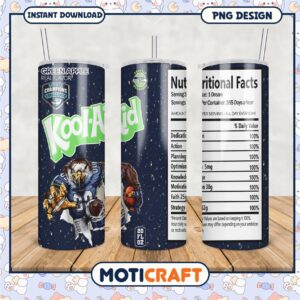 Kool Aid Tumbler with Seahawks Design, Perfect for Game Day Use