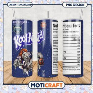 Kool Aid tumbler design featuring Denver Broncos theme, enjoy your drink with style