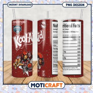 Kool Aid tumbler design featuring Arizona Cardinals logo, stay refreshed all day