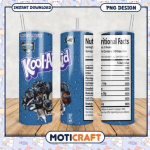 Kool Aid Tumbler Blue Panther Design, Fun Drinkware for Fans
