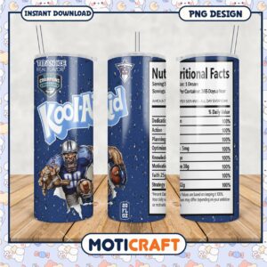 Kool Aid themed tumbler with NFL design, perfect for drinks daily