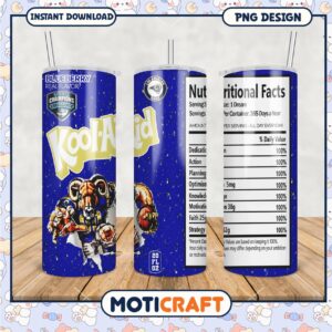 Kool Aid Blueberry Tumbler PNG, Fun Drinkware for All Occasions