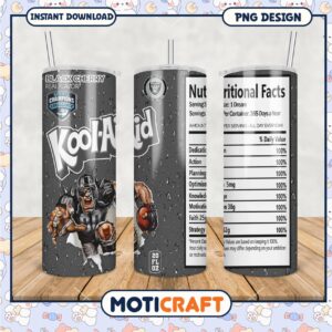 Kool Aid Black Cherry Tumbler With Nutritional Facts, Unique Design for Daily Use