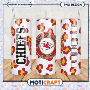 Kansas City Chiefs Tumblers with Coffee Design for Fans, Stylish and Functional Drinkware