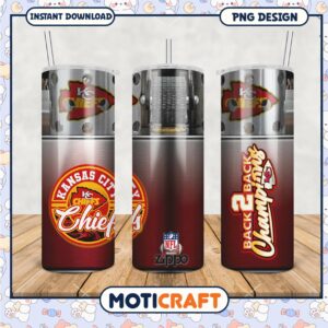 Kansas City Chiefs tumbler, celebrate back to back champions