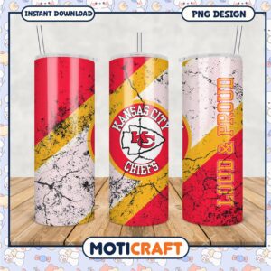 Kansas City Chiefs tumbler design, perfect for game day fans