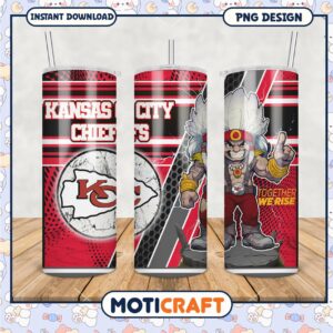 Kansas City Chiefs tumbler design, perfect for fans and collectors