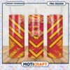 Kansas City Chiefs tumbler design in red and yellow hues, perfect for game day drinks