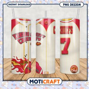 Kansas City Chiefs tumbler design features sporty style, enjoy your drink on game day