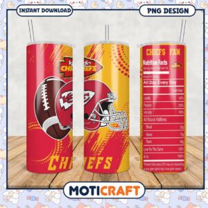 Kansas City Chiefs Fan Tumbler Design, Perfect for Game Day