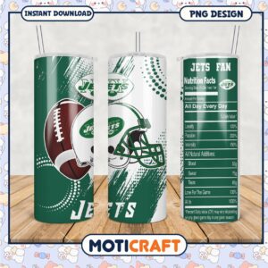 Jets Fan Tumbler PNG, Perfect for Game Day Enthusiasts